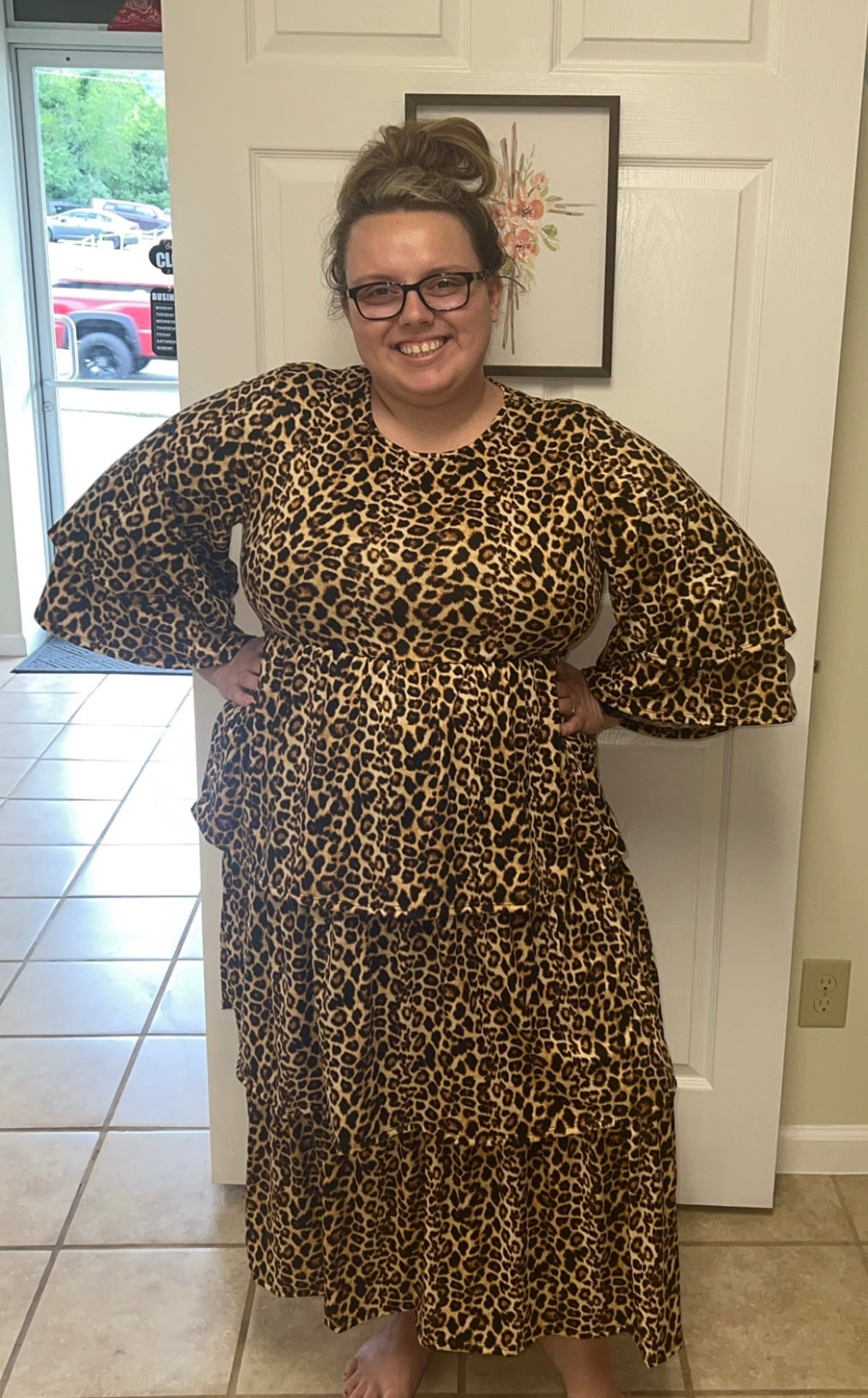Cheetah Ruffle Dress
